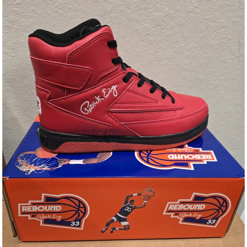 Mens Basketball Shoes Red Black Sneakers New Patrick Ewing 10.5 Orion Non Strap